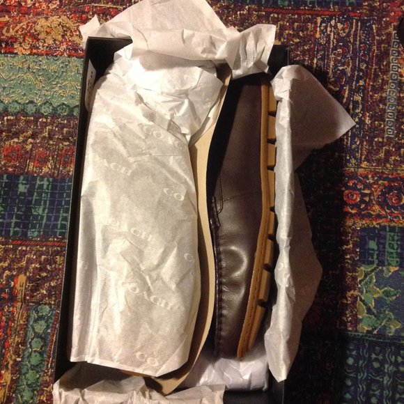 Coach Men's Mott Dark Brown Leather & Coated Canvas Drivers(Loafers) -11.5D -NIB - Picture 7 of 10